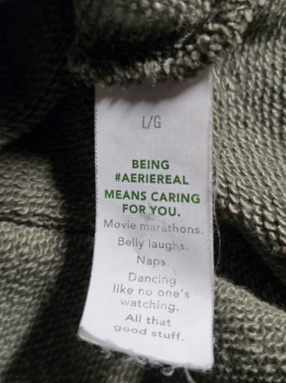 aerie Olive Green Distressed Hoodie - Picture 4 of 13